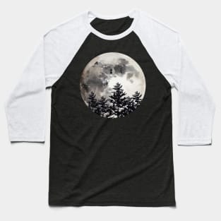 Nigth sky and moon in forest Baseball T-Shirt